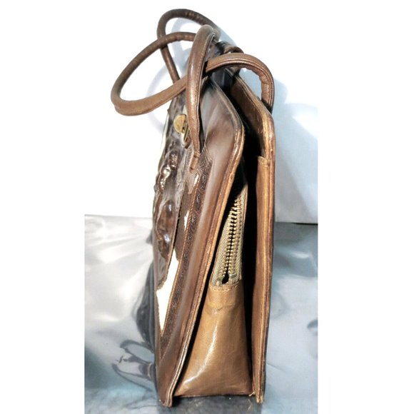 Vintage Hand Tooled Brown Leather / Calf Skin Purse Handbag, Mexico - Picture 7 of 9